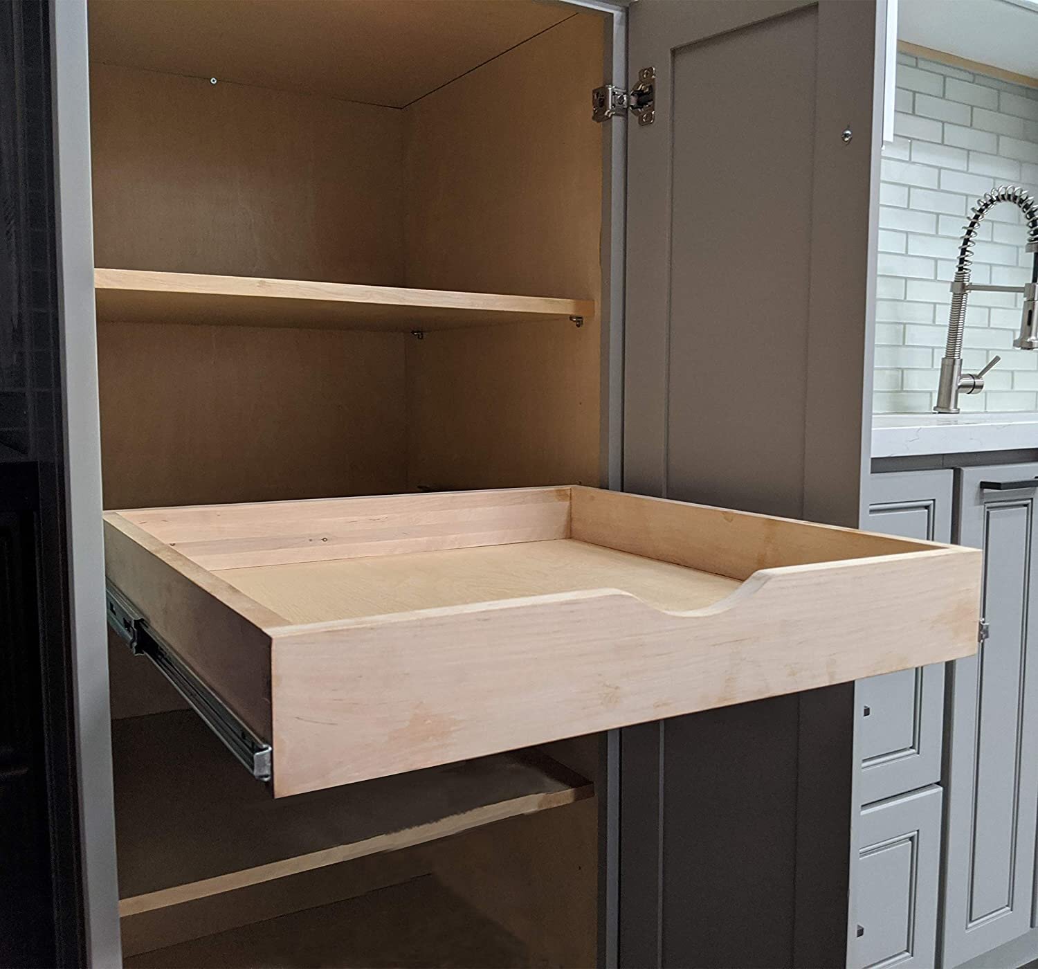 Cardell Kitchen Cabinet Accessories - Wood Tiered Drawer Storage