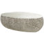Table basse ronde en aluminium argenté Brannum