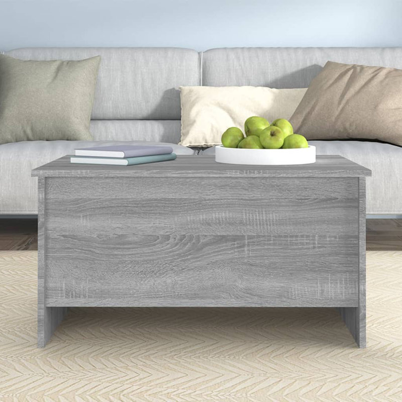 Table basse avec plateau d'appoint et table d'appoint, Gris foncé, H 16,3 po x l 31,5 po x P 21,9 po