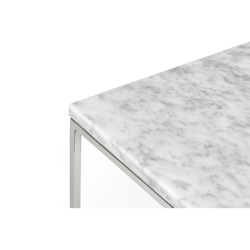 Tonya Frame End Table, Chrome, White