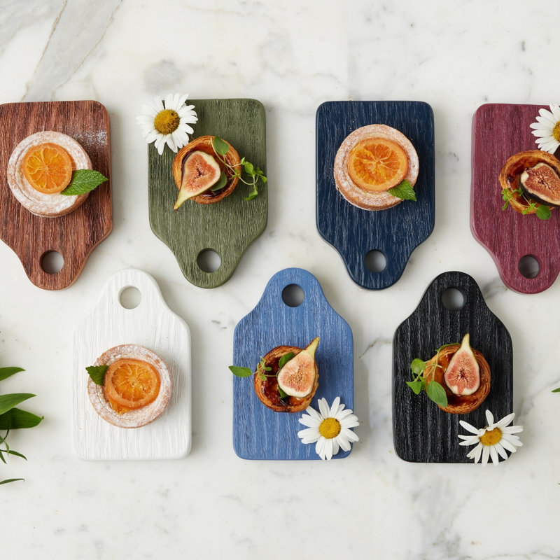 Mini Appetizer Board - Natural - White Ribbon, White