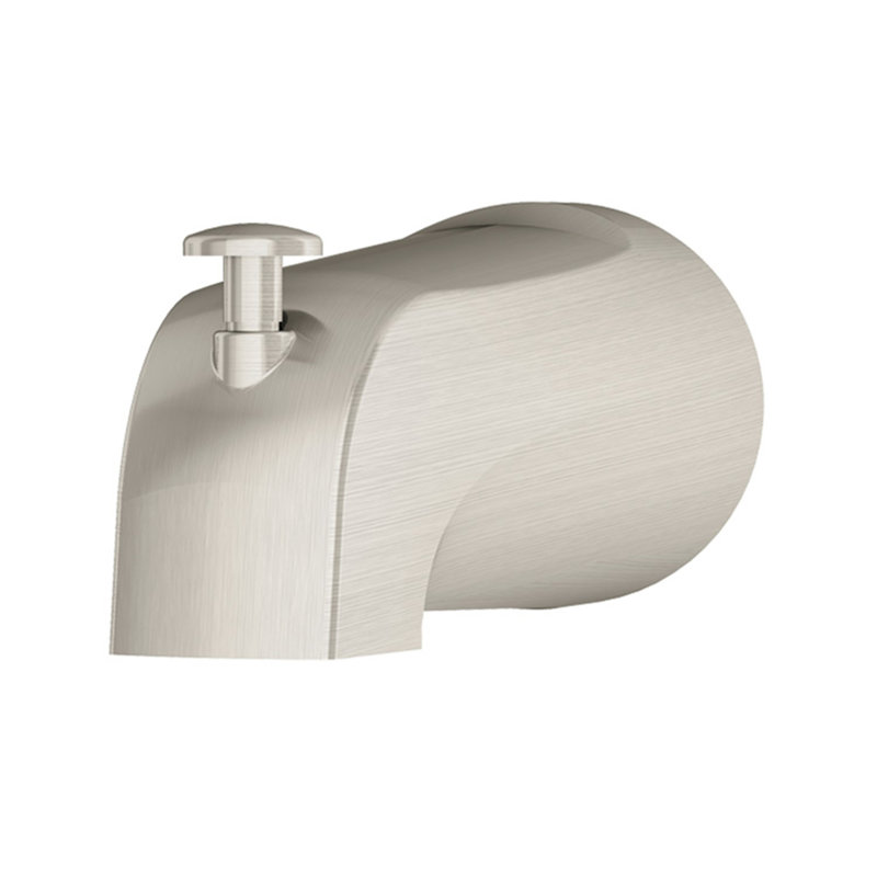 Garniture de bec de baignoire à fixation murale avec inverseur, Nickel satiné