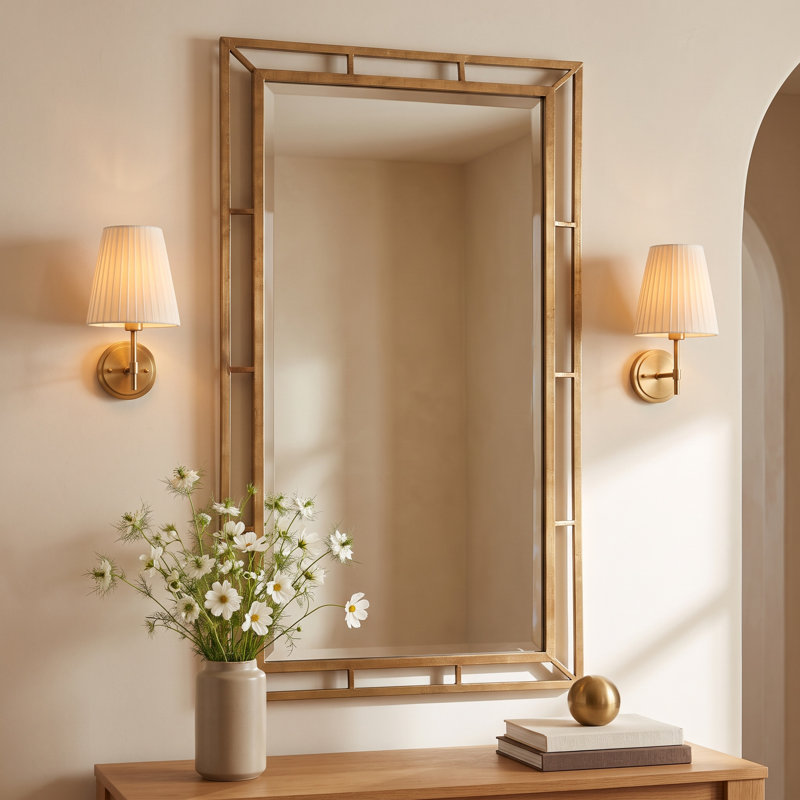Eulalie Metal Rectangle Wall Mirror