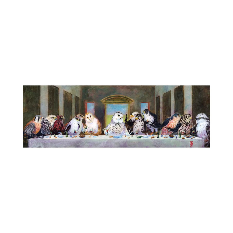 Birds of Pray 1 Piece Panoramic Painting on Canvas, 40.64cm H x 121.92cm W x 3.81cm D, Wrapped Canvas
