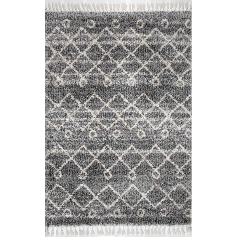 Candler Geometric Gray Area Rug, Rectangle 8' 10" x 12' 8"
