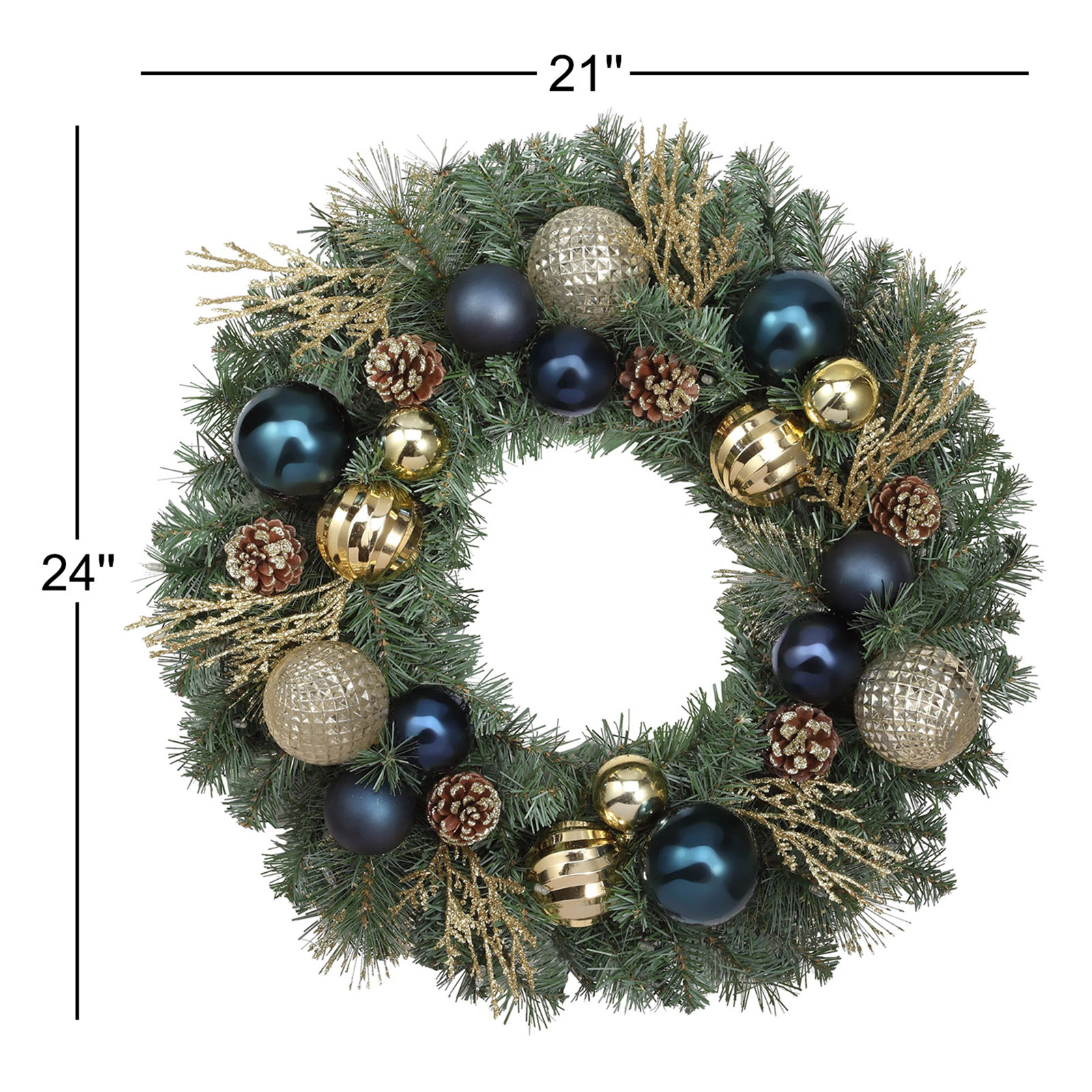 24" Sutton Pre-Lit Wreath
