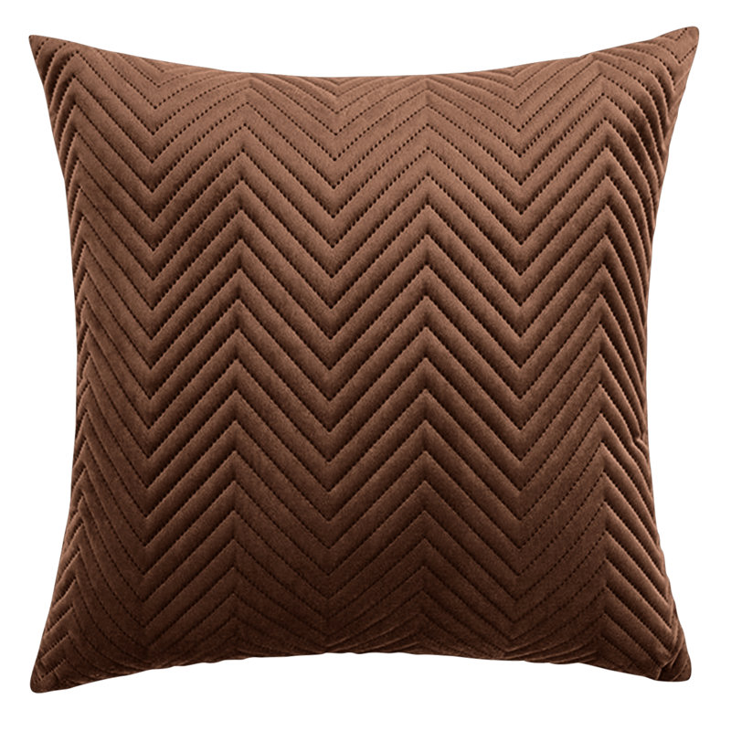 Aspire Homeware Embossed Square Velvet Cushion Cover, Coffee, Pack of 4