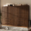 Armoire luxueuse 72 po à 4 portes avec 3 tiroirs et 3 tringles suspendues-1000366063