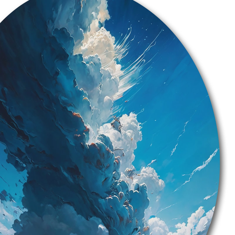 Nuage dans le ciel, peinture abstraite, H 16 po x l 16 po x P 1 po