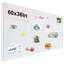 Grand tableau d'affichage, panneau de liège pliable de 60 po x 36 po, grand tableau d'affichage décoratif en feutre pour mur, tableau de vision pliable avec 36 boutons-poussoirs blancs