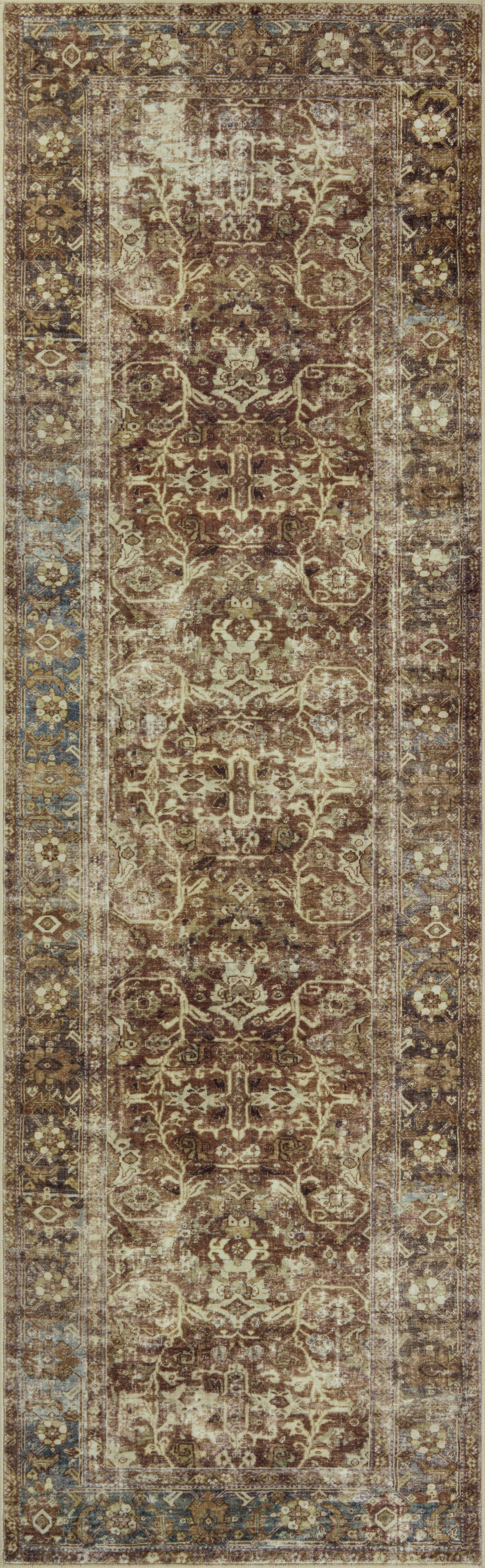 Magnolia Home By Joanna Gaines X Loloi Sinclair Machine Washable Rust / Lagoon Area Rug
