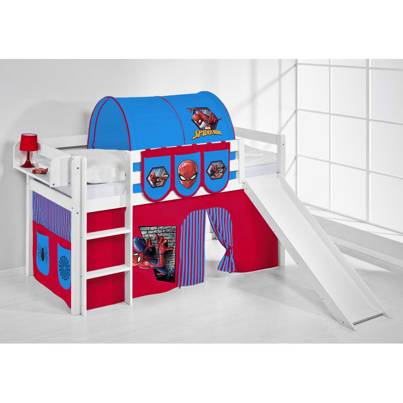 Jelle Mid Sleeper Bed with Curtain, European Single (90 x 200cm)