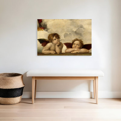 The Two Angels Classic Traditional Abstract Landscape Nature Wall Art Print by Raphael - Wrapped Canvas Print