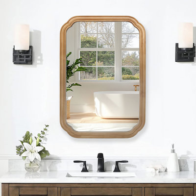 Armoire murale en bois avec miroir