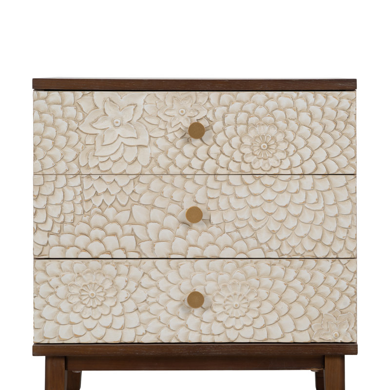 Stephenville 64cm W Solid Wood Bedside Table