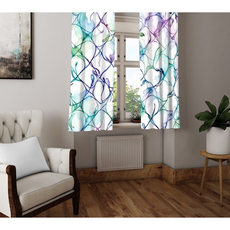 Paire de rideaux semi-transparents en polyester Aidenn, L 40 po x L 61 po