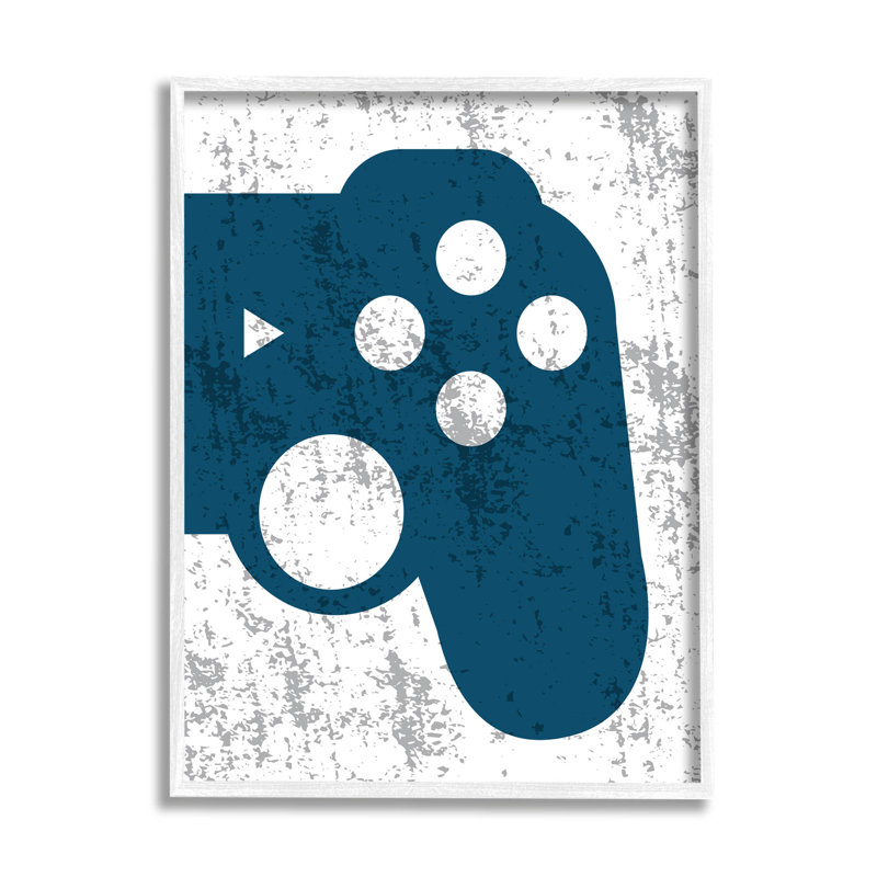Forme de manette de jeu bleue par Kim Allen - impression sur bois, H 14 po x l 11 po x P 1,5 po