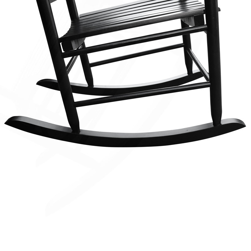 Chaise berçante en bois, Noir