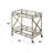 Serving Cart, Metal Frame Kitchen Cart With Bottom Shelf And Caster Wheels