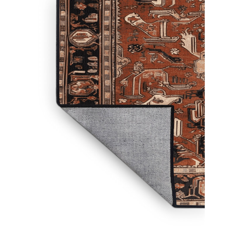 Tapis brun lavable à la machine, Carré 7 pi