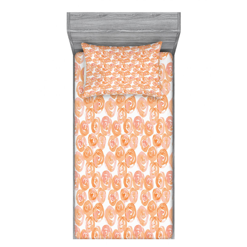 Microfiber Floral Sheet Set, Twin XL Sheet Set with Fitted Sheet