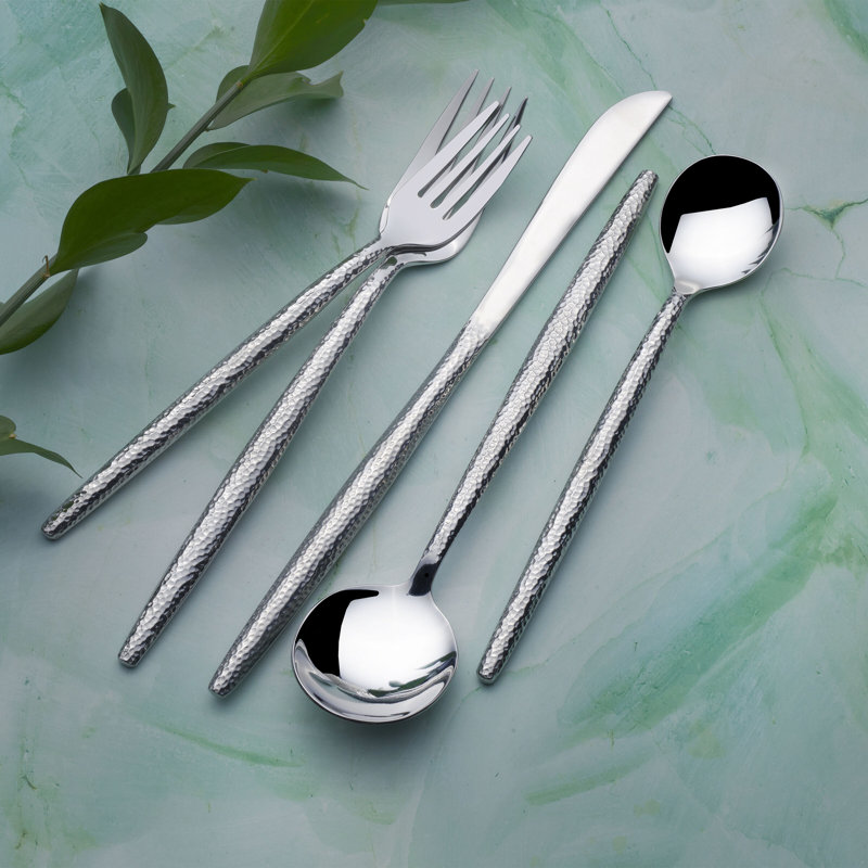 Ensemble de couverts martelé 20 pièces Towle Living Shea, service pour 4, Argent