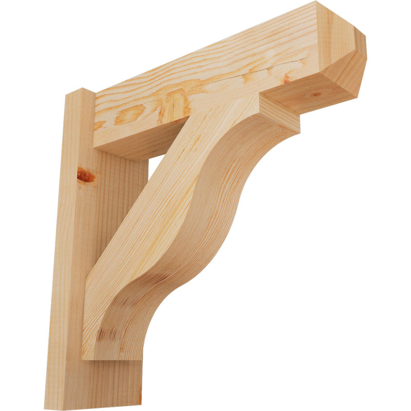 Persienne en bois rustique Funston Craftsman, Sapin Douglas de 5 1/2 po (lisse), P 18 po x H 18 po