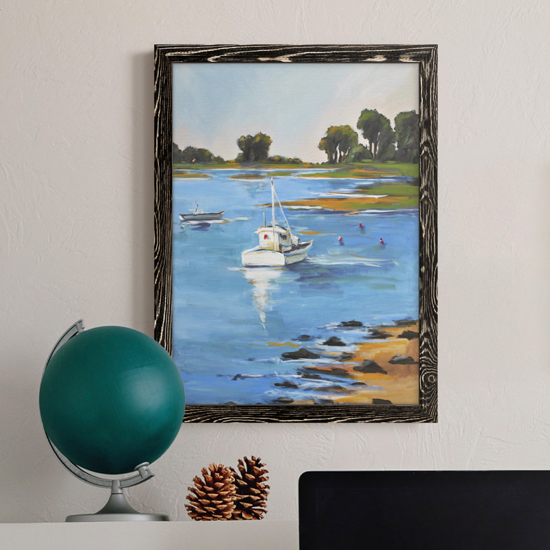 Toile encadrée de qualité supérieure Harbor Side II - prête à être accrochée, Cadre noir, H 23 po x l 32 po x P 1 po