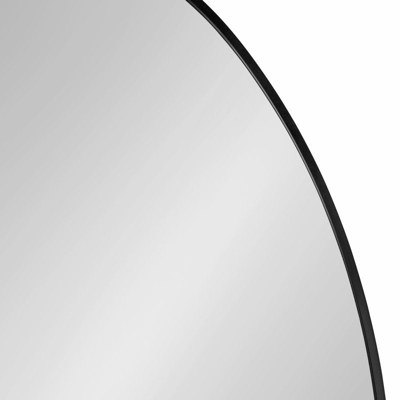 Miroir rond en métal Anacleta, Noir, 24 po x 24 po
