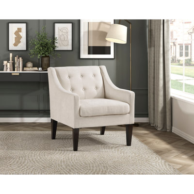 Siège d'appoint beige: construction en contreplaqué, mousse haute, chaise contemporaine à l'avant avec structure et siège en mousse