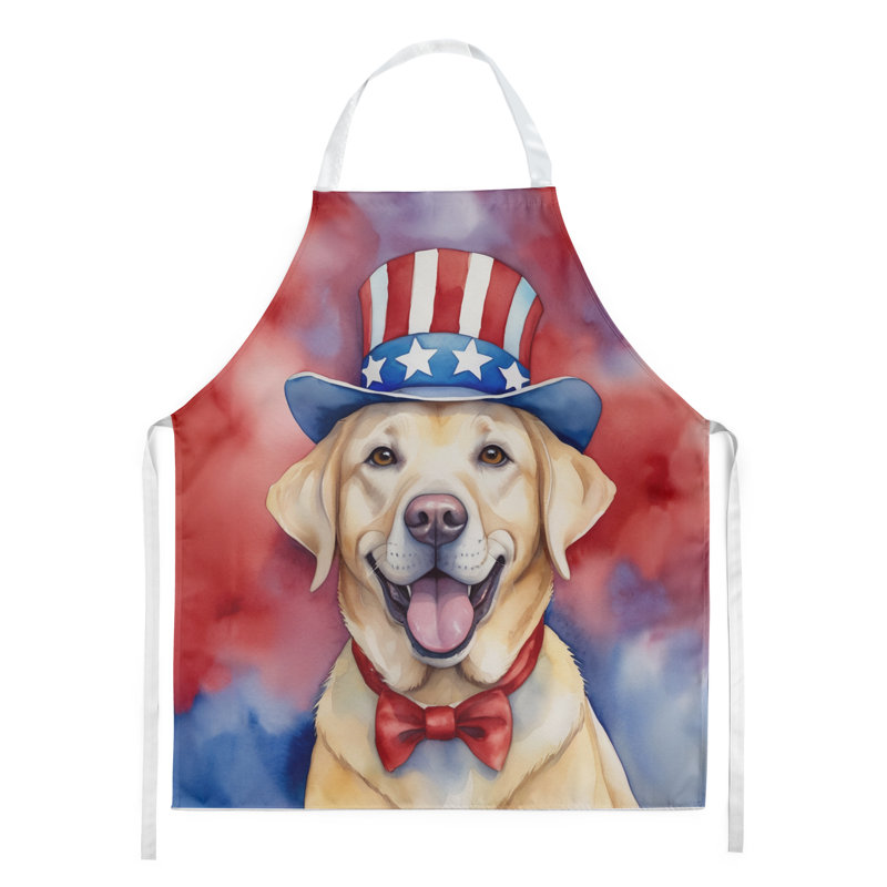 Patriotic American Apron, Light Brown Labrador Retriever