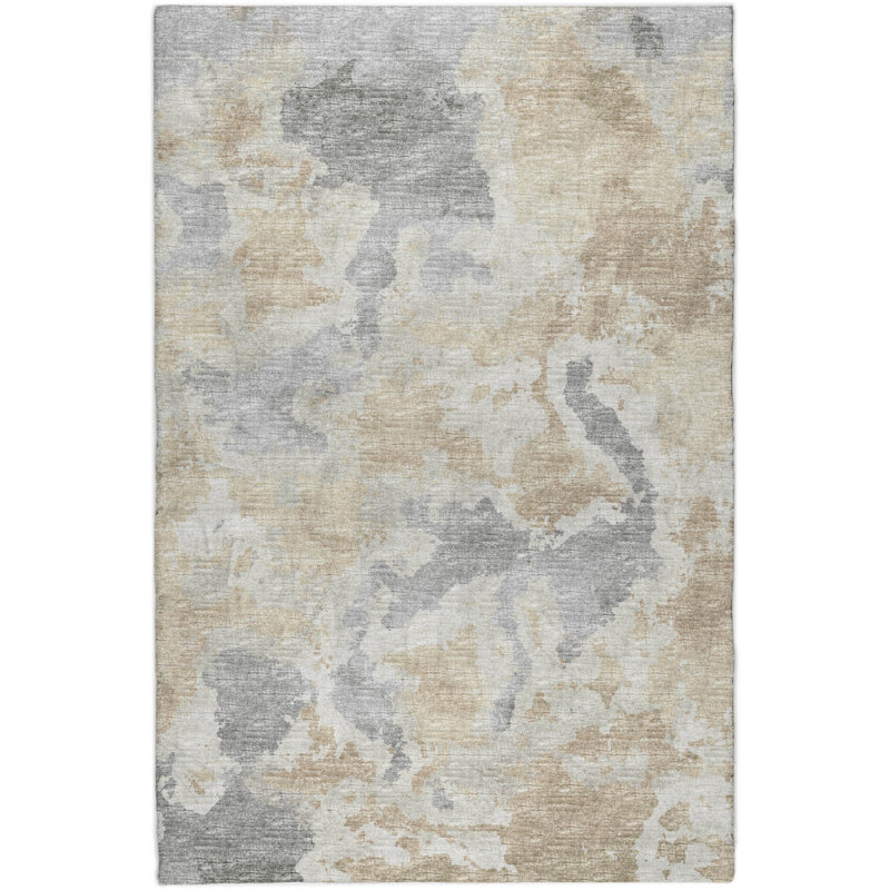 Premium Machine Washable Dream Shag ADS67 Soft Abstract Rug, Beige, 9' x 12'