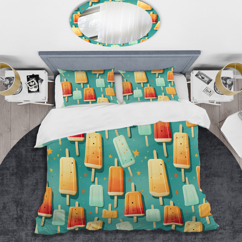 Popart Popsicle Parade II Duvet Cover, King Duvet Cover + 2 King Shams