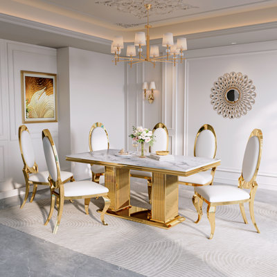 Double Pedestal Dining Table Set