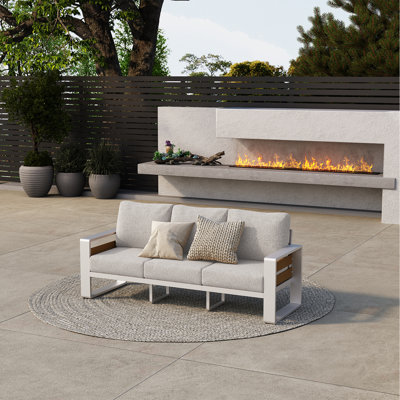 Canapé d'extérieur en aluminium 3 places pour patio avec coussins épais