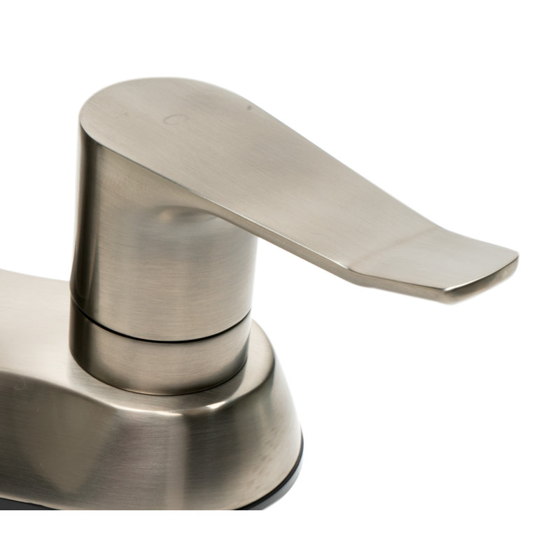Robinet pour salle de bain à 2 poignées central à, Nickel brossé