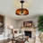 20 inch 6 Lights Rustic Ceiling Fan Light,5 Reversible Blades DC Motor Fan, 6 Speed Ultra DC Quiet Light  with Remote Control for Bedroom, Living Room, Kitchen,Covered Balcony Patio.