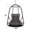Fauteuil à œufs pivotant sans support pour intérieur et extérieur en rotin avec support de type C, avec coussin et oreiller-878335342