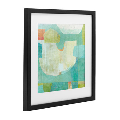 Aqua Pool Abstraction Framed Print Under Glass, design by Suzanne Nicoll