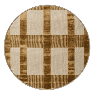 Machine Washable Botanical Brown Area Rug