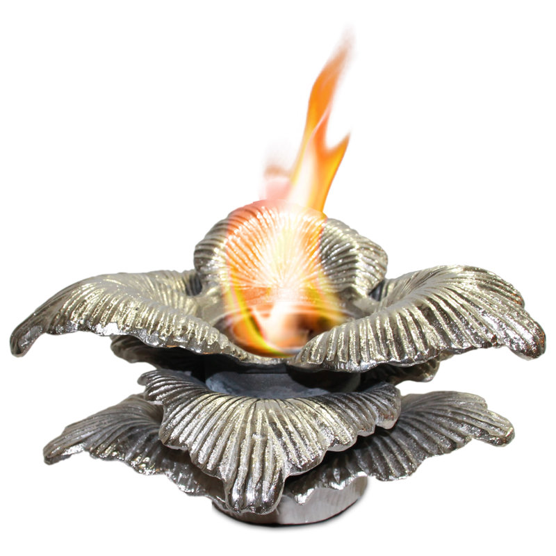 Chatsworth Silver Aluminum Gel Fuel Tabletop Fireplace