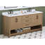 Meuble-lavabo double 72 po Maxbano avec plateau en pierre blanche