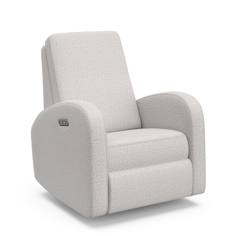 Santa Monica Power Recliner Swivel Glider with USB, Steel Basketweave
