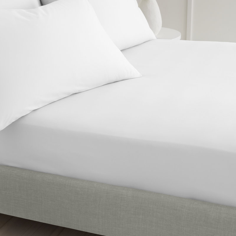 200 Thread Count 100% Cotton Extra Deep Fitted Sheet, Double (4'6), White