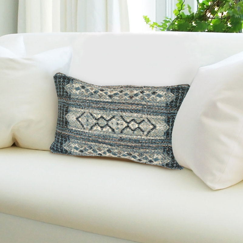 Red and Multicolor 12" x 18" Geometric Indoor/Outdoor Pillow