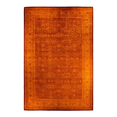 One-of-a-Kind 18' 1" X 12' 4" 2010s Wool Area Rug in Orange