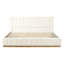 Lit à rayures moderne, minimaliste et élégant en tissu, beige, très grand