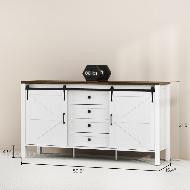 Spacious Coffee Bar Cabinet,Buffet Cabinet with Drawers