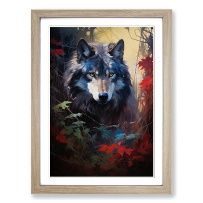 Wolf Hard Edge No.3 - Single Picture Frame Print on Wood