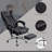 Microfiber Office Chair, High Back Computer Chair With 6 Point Massage, Heat, Adjustable Height And Retractable Footrest, Black